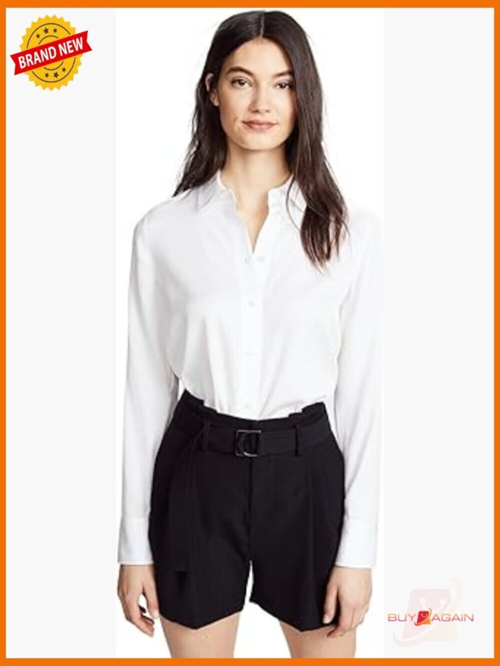 Slim Fit Silk Blouse Long Sleeve Button Down Shirt Classic Fit
